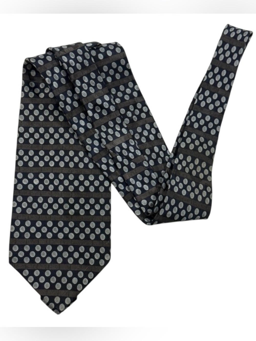 Ron Chereskin Silk Tie Navy Polka Dot Mens Classic